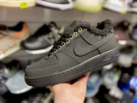 Кеды Nike Air Force черные с мехом