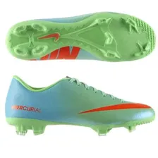 Бутсы NIKE MERCURIAL VICTORY IV FG (Голубой-Зелёный)